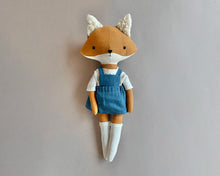 Load image into Gallery viewer, Fox with pinafore dress - Instant Download Sewing Pattern
