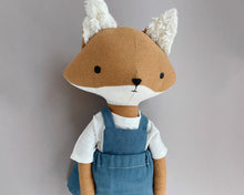 Load image into Gallery viewer, Fox with pinafore dress - Instant Download Sewing Pattern
